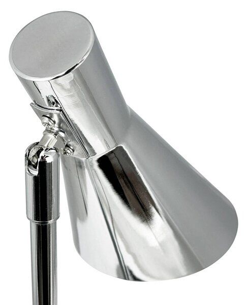 Dyberg Larsen stolní lampa DL12, chrom, výška 39,5 cm, kov, Chrom / stříbro, Obývací pokoj / jídelna, kov, Design