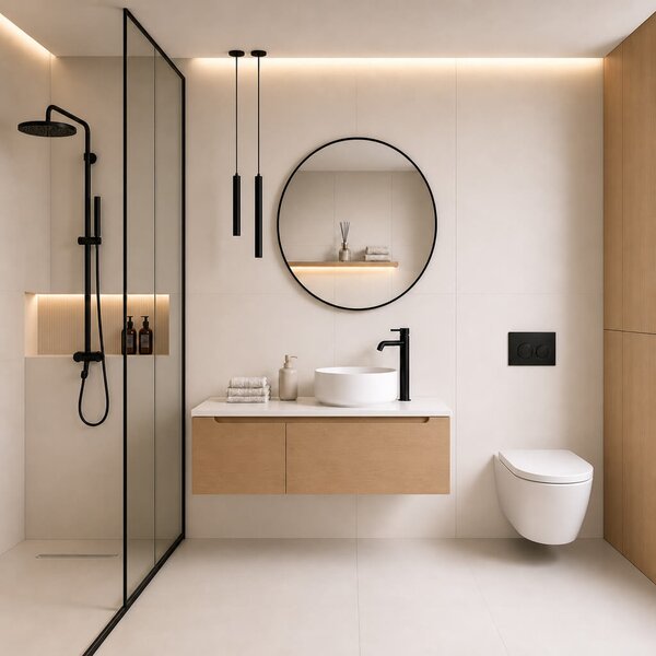 Baltica Design Aluma zrcadlo 50x50 cm kulatý černá 5904107933290