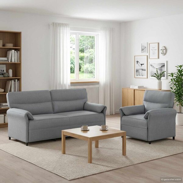 VidaXL Set pohovek 2 ks Textil [3424884] Barva: tmavě hnědá