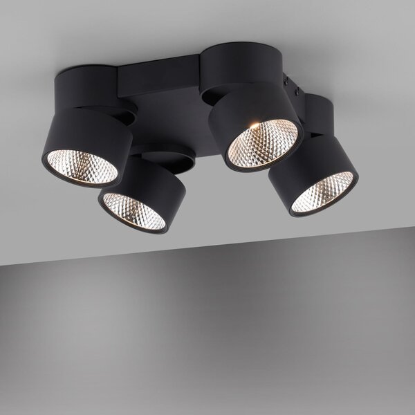 Stropní Lampa PURE, Nola, stmívatelné, Černá, Obývací pokoj, Kov, Moderní
