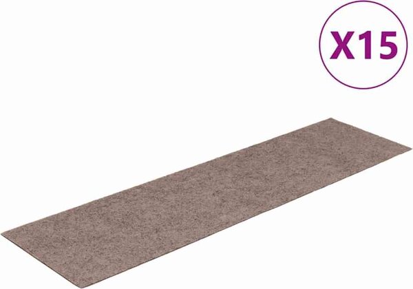 VidaXL Schodové rohože samolepicí 15 ks 76 x 20 cm obdélníkové [326928] Barva: světle hnědá