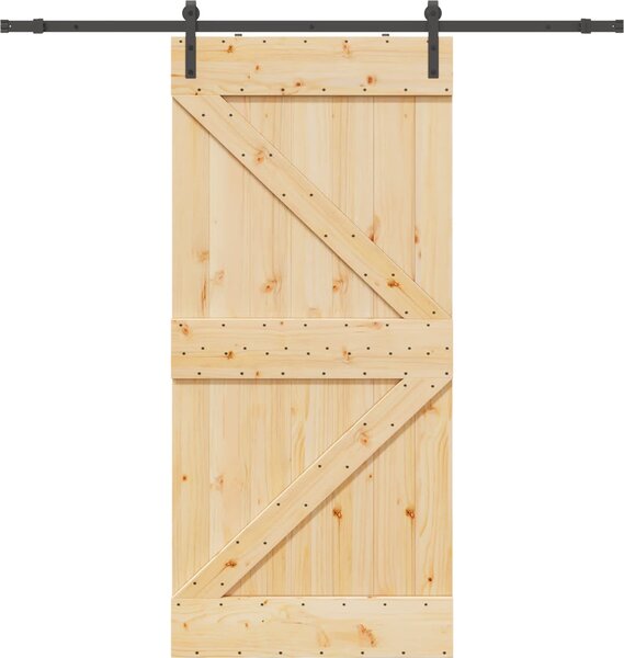 VidaXL Posuvné dveře NARVIK 80 x 210 cm (213,5 cm) Přirozená a černá [3445212]