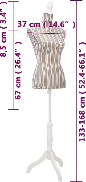 VidaXL Dámská figurína krejčovská panna [30029] Barva: Hnědá