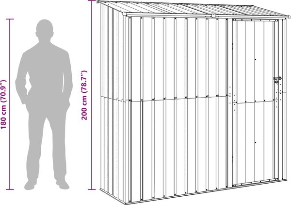 VidaXL Zahradní kůlny 203,5 x 73 x 200 cm Kov [42011302] Barva: Antracit