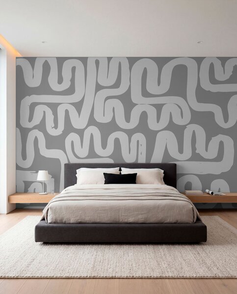 Fototapety Šedé navíjecí linky, Fototapety moderní, w01686v2 : uwalls.cz