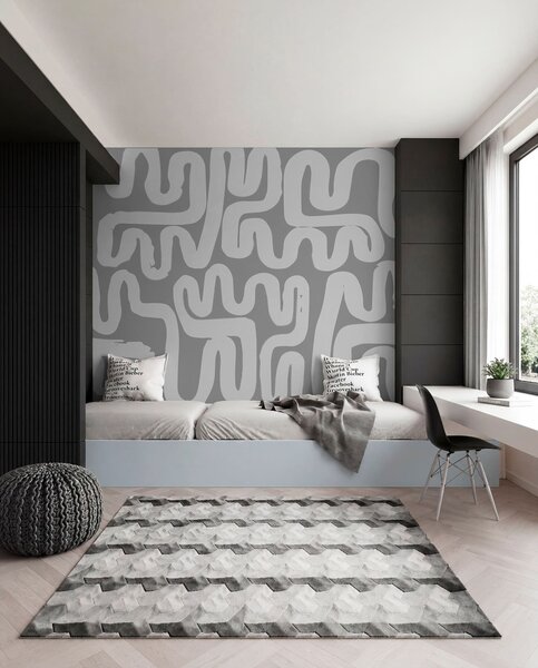 Fototapety Šedé navíjecí linky, Fototapety moderní, w01686v2 : uwalls.cz