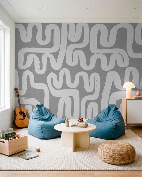 Fototapety Šedé navíjecí linky, Fototapety moderní, w01686v2 : uwalls.cz