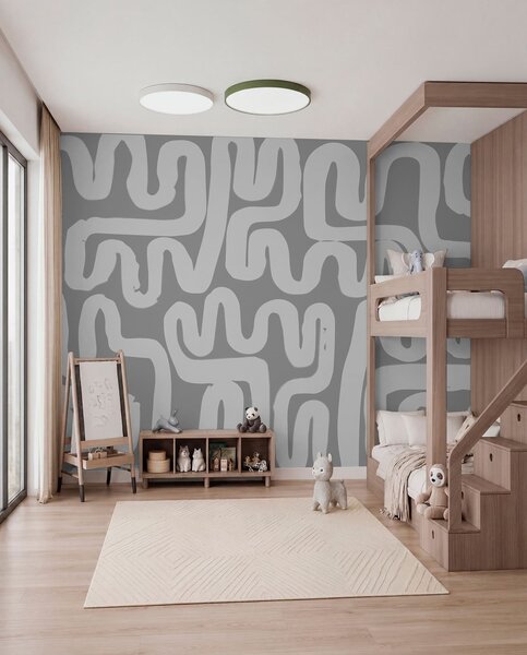 Fototapety Šedé navíjecí linky, Fototapety moderní, w01686v2 : uwalls.cz