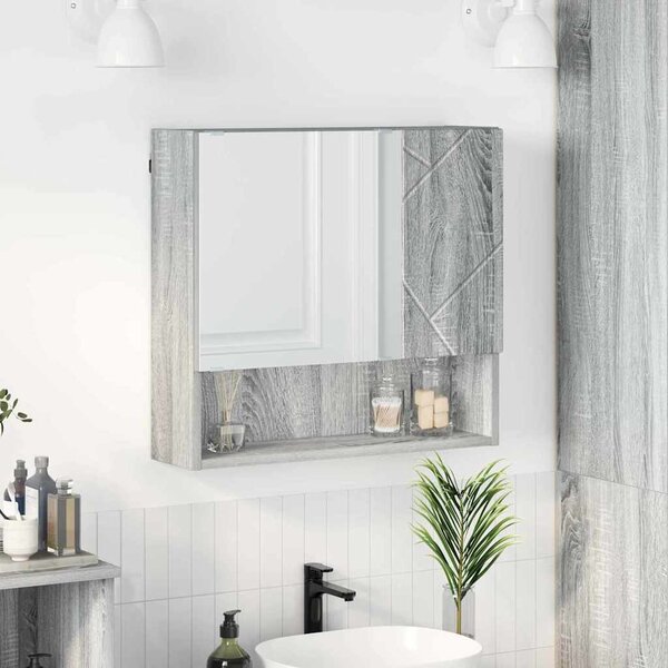 VidaXL Zrcadlová skříň 59 x 17 x 55 cm Kompozitní dřevo [883373] Barva: Staré dřevo