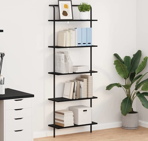 VidaXL Knihovna 5 úrovní 60 x 24 x 168 cm Kompozitní dřevo [879970] Barva: Černý dub