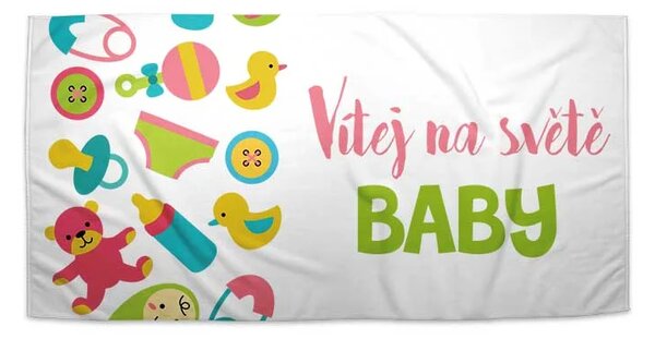 Sablio Ručník Vítej na světě, baby - 30x50 cm