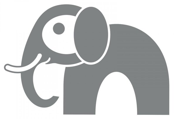 Slon - dětské samolepky na zeď zvířátka ze safari tmavě červená