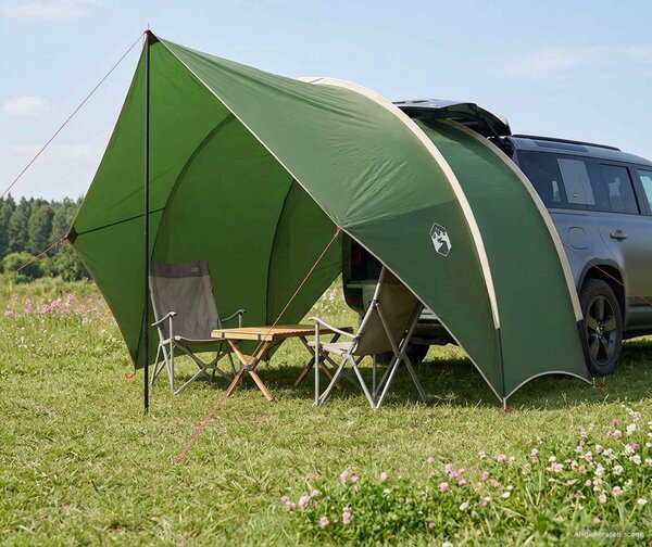 VidaXL Zadní markýza odolná vůči vodě 405 x 280 x 220 cm [42028562] Barva: Armádní zelená