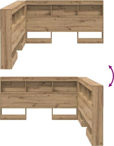 VidaXL Úložné čelo postele Kompozitní dřevo [3335548] Barva: Bílá