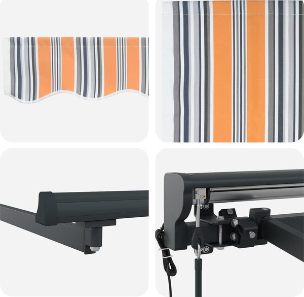 VidaXL Elektrická Retrakční markýza a 4 × 3,5 m [3422064] Barva látky: Taupe, Barva rámu: Antracit