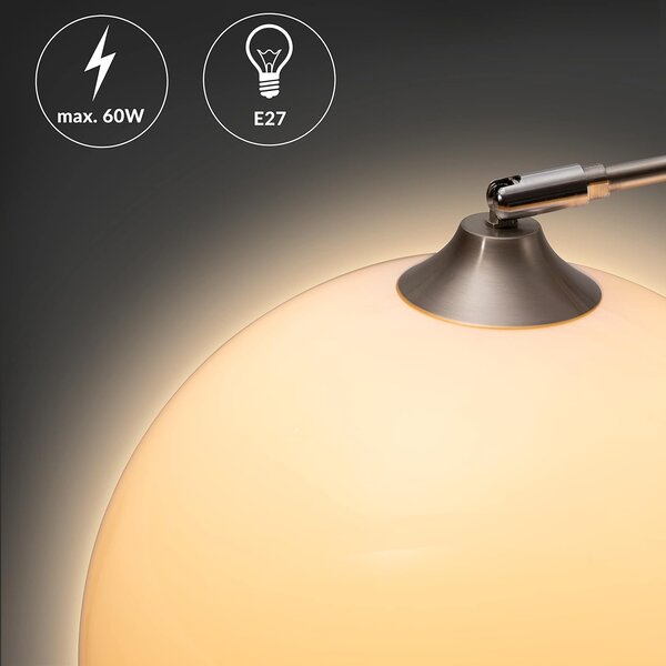 Deuba Designová oblouková stojanová lampa s mramorovou základnou - nastavitelná 190 - 200 cm