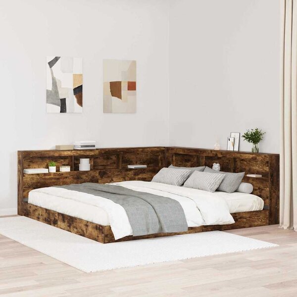 VidaXL Knihovna postel 180 x 200 cm Kompozitní dřevo [3335746] Barva: Bílá
