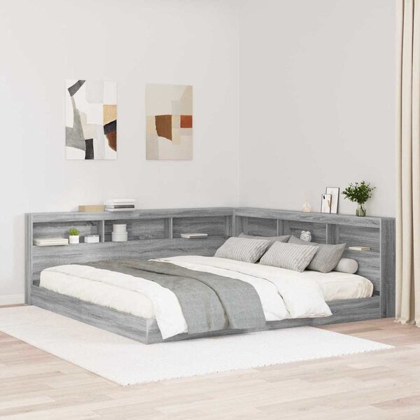 VidaXL Knihovna postel 180 x 200 cm Kompozitní dřevo [3335746] Barva: Bílá