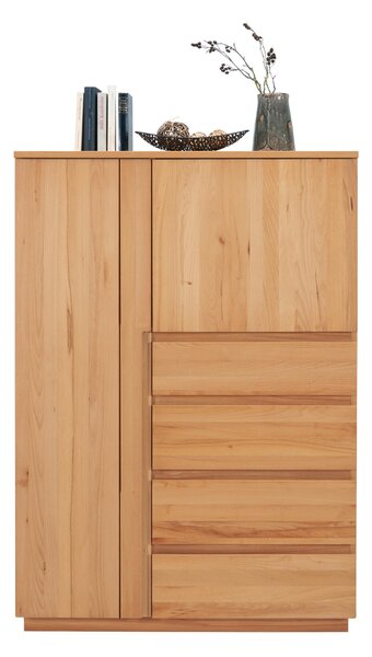 KOMODA, jádrový buk, barvy buku, 100/143,1/41 cm Linea Natura - Široké komody
