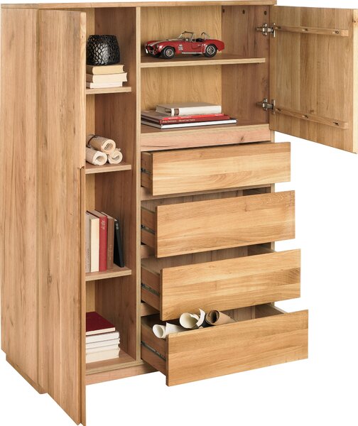 KOMODA, jádrový buk, barvy buku, 100/143,1/41 cm Linea Natura - Široké komody