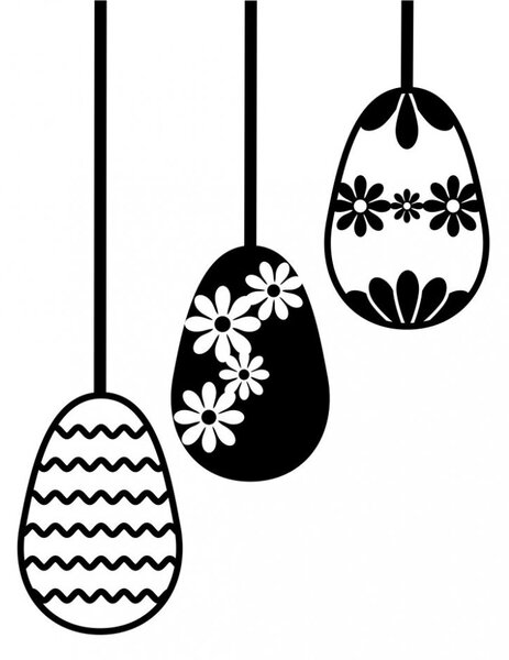 Tradiční velikonoční vajíčka - velikonoční samolepky na okno studená zelená