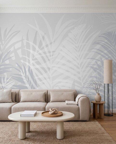 Fototapety Trendy tropické listy světle modré, Fototapety příroda, w02026v3 : uwalls.cz