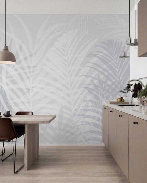 Fototapety Trendy tropické listy světle modré, Fototapety příroda, w02026v3 : uwalls.cz