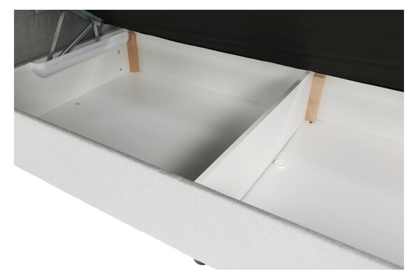 KONDELA Boxspringová postel 180x200, světle šedá, FERATA KOMFORT
