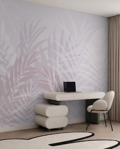 Fototapety Trendy tropické listy růžové barvy, Fototapety příroda, Fototapety palmové listy, w02026v4 : uwalls.cz