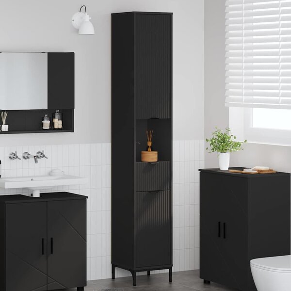 VidaXL Koupelnová skříň 31,5 x 33 x 190 cm [883413] Barva: Černá