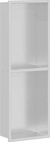 VidaXL Sprchový nik Bílá 60 x 20 x 9,5 cm Nerezová ocel [42012665] Barva: Kartáčovaný stříbro