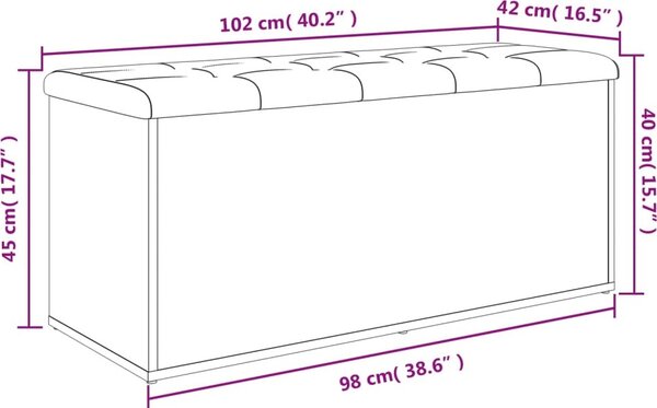 VidaXL Úložná lavice 102 x 42 x 45 cm kompozitní dřevo [835055] Barva: Betonová šedá