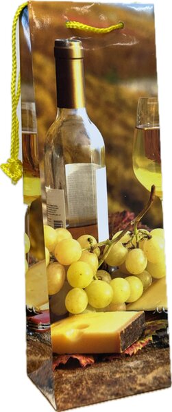3ks dárkových tašek na láhev - víno,hrozny a sýr 1000101-2