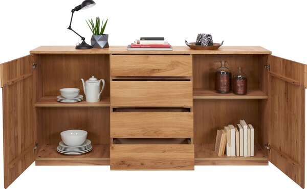 ŠIROKÁ KOMODA, jádrový buk, barvy buku, 180/89,2/41 cm Linea Natura - Široké komody