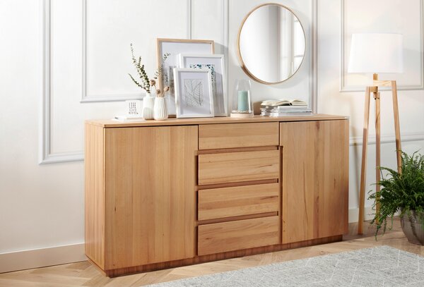 ŠIROKÁ KOMODA, jádrový buk, barvy buku, 180/89,2/41 cm Linea Natura - Široké komody