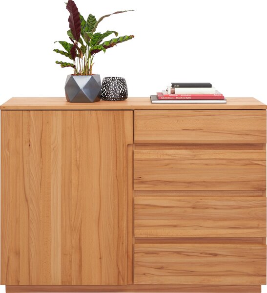 KOMODA, jádrový buk, barvy buku, 120/89,2/41 cm Linea Natura - Široké komody