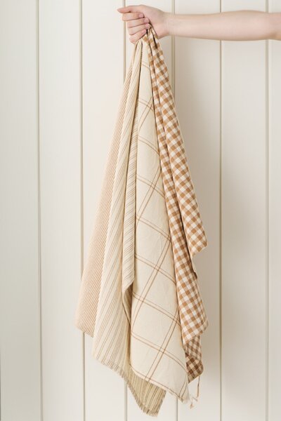 Utěrka Rasmus Rustic brown/Natural check