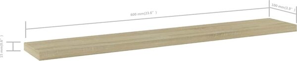VidaXL Přídavné police 4 ks 60x10x1,5 cm kompozitní dřevo [805208] Barva: dub artisan