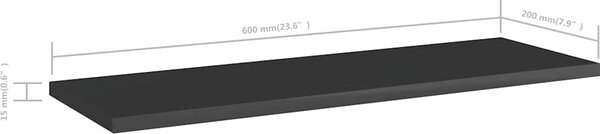 VidaXL Nástěnné police 4 ks 60x20x1,5 cm kompozitní dřevo [805230] Barva: Betonová šedá