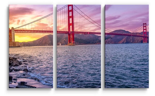 Sablio Obraz - 3-dílný Golden Gate 5 - 120x80 cm