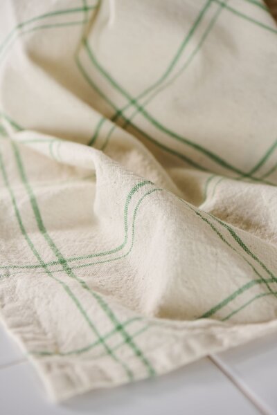 Utěrka Eskild Natural/Green check