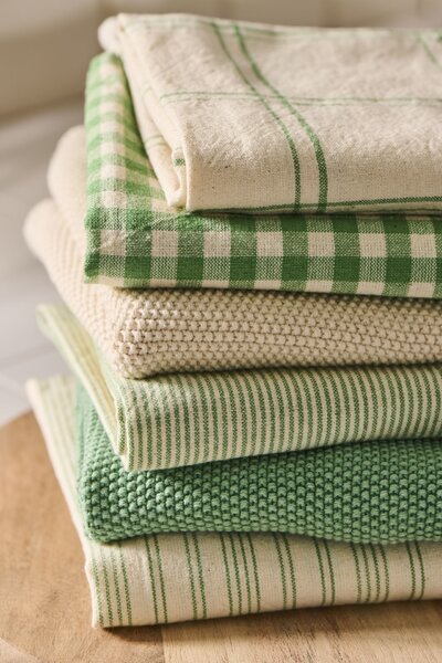 Utěrka Emil Natural/Green Stripes