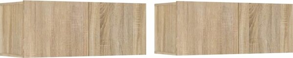 VidaXL TV skříňky 2 ks 80 x 30 x 30 cm kompozitní dřevo [820463] Barva: Bílá