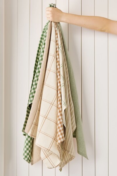 Utěrka Eskild Natural/Brown check