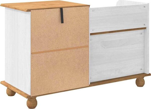 VidaXL Úložná lavice ASKIM 100 x 39 x 62 cm Masivní borové dřevo [4105441] Barva: Hnědá