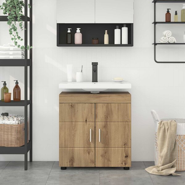 VidaXL Sada koupelnových skříněk TULUM 60 x 34 x 63 cm [880330] Barva: Vysoký lesklý bílý