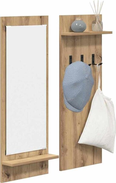 VidaXL Nástěnný věšák na kabáty Nástěnná montáž [874530] Barva: dub artisan