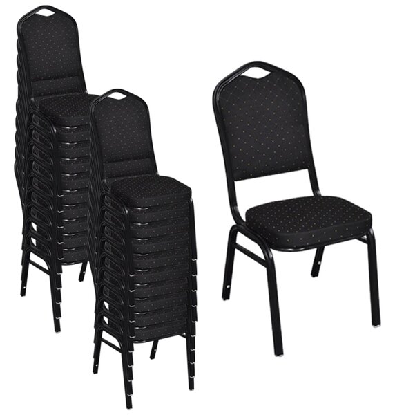 Jídelní židle 20 ks černé textil