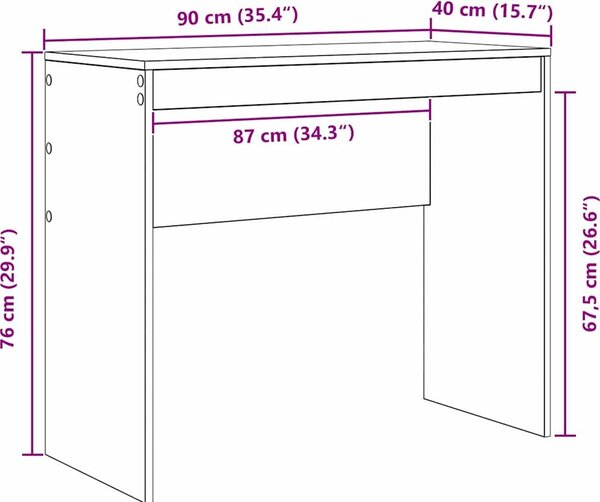 VidaXL Stůl 90 x 40 x 76 cm [869397] Barva: dub artisan