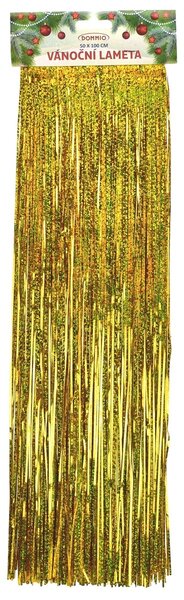 Lameta vánoční zlatá, 50 x 100 cm, laser efekt
